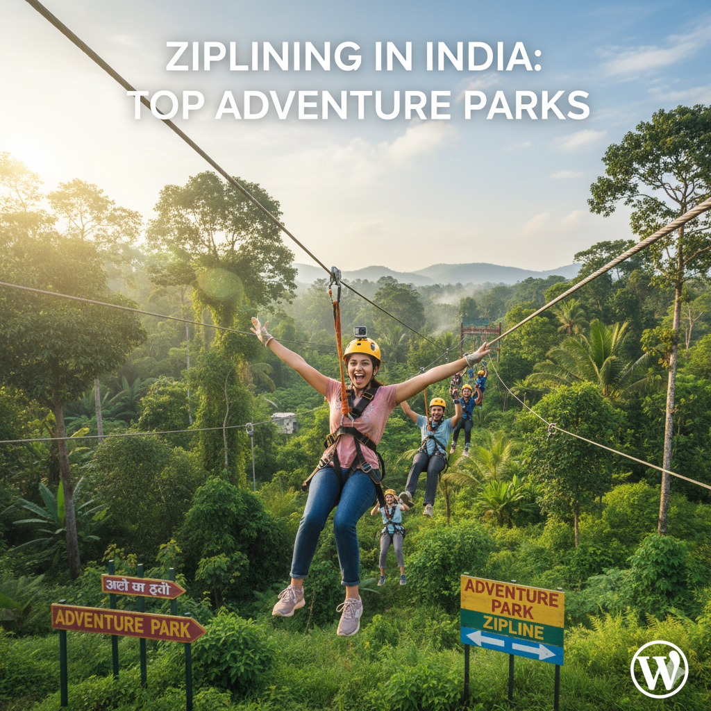 Ziplining in India at top adventure parks with scenic views